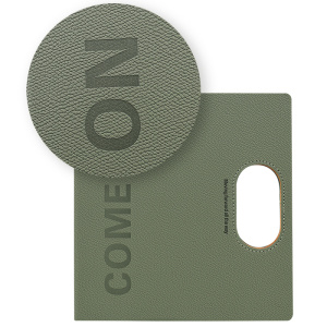 Ежедневник недатированный 21x21,5см 100л линия Хаки кожзам 