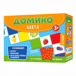 Игра настольная Домино Цвета 28 фишек ГЕОДОМ 