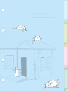 Комплект разделителей А5 4 листа для тетрадей на кольцах Довольные коты Альт