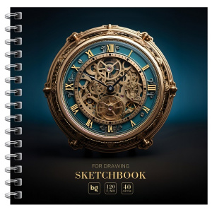 Скетчбук 40л 170х170 BG Steampunk.Time на гребне 120г/м2