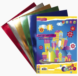 Картон цветной металлизированный A4 deVENTE 250 г/м² 5 цв 5 л