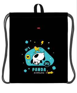 Мешок для обуви 1 отделение Hatber Панда энерджи 41х49 см с петлей для подвеса