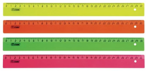 Линейка 30 см цветная СТАММ