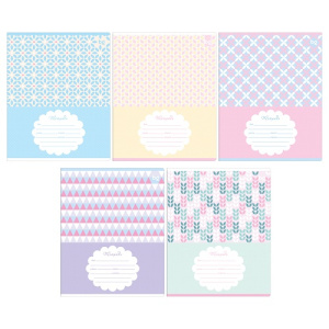 Тетрадь 18л клетка BG Узоры блестки