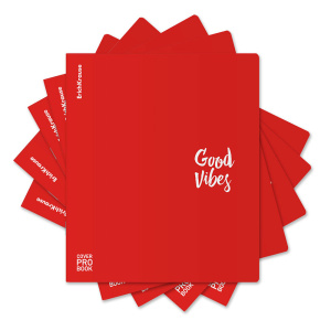 Тетрадь А5+ 48л клетка с пластиковой обложкой ErichKrause CoverProBook Words красный