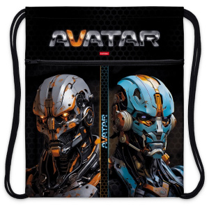 Мешок для сменной обуви 1 отделение Hatber Аватар 34х47см с карманом на молнии