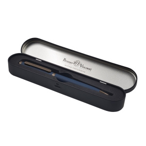 Ручка шариковая 1,0 мм синие чернила Firenze синий корпус черный футляр