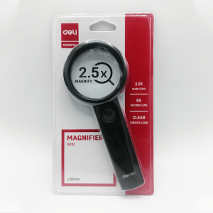 Лупа 55 мм Deli 2.5-х кратное увеличение в пластиковой оправе