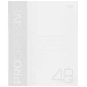 Тетрадь А5 48л клетка 60-65г/кв.м пластиковая обложка на скобе PROGRESSIVE