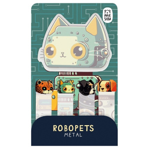 Флажки-закладки и самоклеящиеся блоки в наборе MESHU Robopets metal 20л