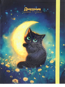 Дневник школьный 48л Чёрный кот и полумесяц 1-4 классы