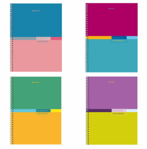 Тетрадь А4 80л BRAUBERG гребень клетка обложка твердая Color