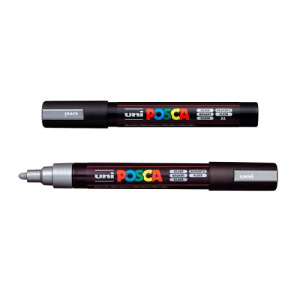 Маркер POSCA PC-5M серебряный 1.8-2.5мм пулевидный наконечник