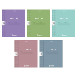 Тетрадь 18л клетка пластиковая обложка