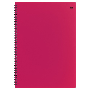 Тетрадь 80л А4 клетка на спирали BG Neon пластиковая обложка розовый