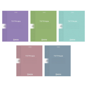 Тетрадь 48л А5 клетка пластиковая обложка Color Set