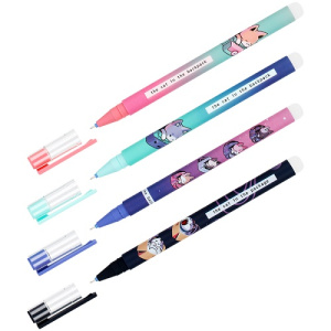 Ручка гелевая стираемая 0,5мм MESHU Catbox синяя