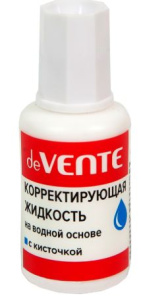 Корректирующая жидкость 20мл deVENTE на водной основе с кистью