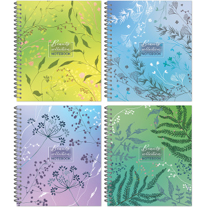 Тетрадь А5 48л клетка Нежные паттерны на металлическом гребне