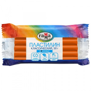 Пластилин Гамма классический 50г оранжевый 