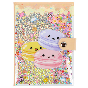 Блокнот 10,5x14,8см 80л Макаруны на кнопке