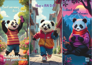 Альбом для рисования 40л на склейке День панды 100г/м