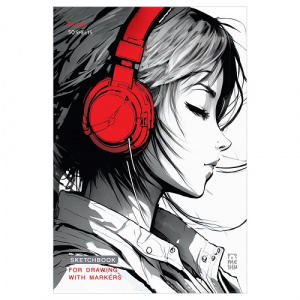 Скетчбук 50л А5 на склейке MESHU Girl and music 90г/м2