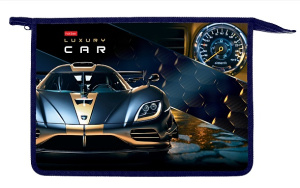 Папка для тетрадей А4 2 отделения 240х340х75мм на молнии Luxury Car