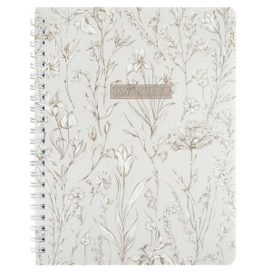 Тетрадь А5 80л ЦВЕТОЧНЫЙ ПАТТЕРН клетка на гребне