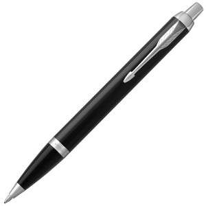 Ручка шариковая Parker IM Black CT черный глянцевый лаковый корпус черные чернила