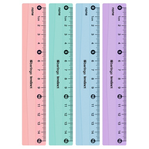 Линейка 15см Berlingo Instinct пластиковая ассорти