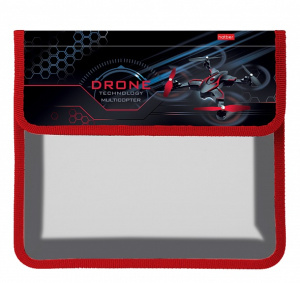 Папка для тетрадей А5 Hatber Дрон 1 пластиковая отделение на липучке