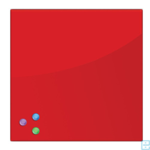 Магнитно маркерная доска красная стеклянная 45х45 см