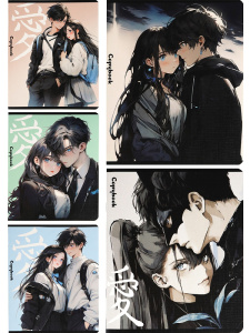 Тетрадь А5 48л клетка Пары в стиле аниме