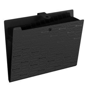 Папка 12 отделений А4 Berlingo Your Way 600мкм на кнопке черная