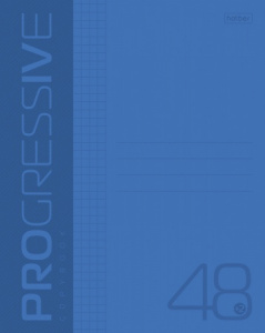 Тетрадь 48л А5 клетка Пластиковая обложка PROGRESSIVE  Синяя