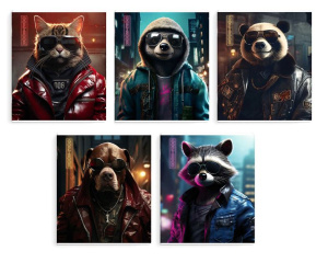 Тетрадь 48л клетка Крутые звери