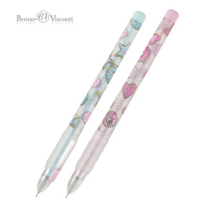 Ручка гелевая стираемая 0,5 мм синие чернала BrunoVisconti DeleteSoftGrip Сладкое настроение