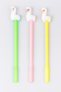 Ручка гелевая 0,7 мм синие чернила Fluffy lama mix