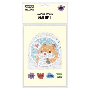 Алмазная мозаика магнит ТРИ СОВЫ Хомячок