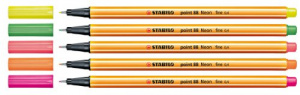 Ручка капиллярная Stabilo point 88 неоновая розовая