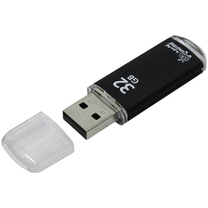 Флеш накопитель Smart Buy V-Cut  32GB USB 2.0 Flash Drive черный (металл. корпус )