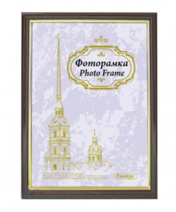 Рамка 21х30 пластик Бук с внутренним золотым кантом