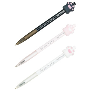 Ручка шариковая автоматическая 0,7мм MESHU Nice paw синяя