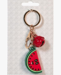 Брелок резиновый Crazy watermelon размер 4,8x2,5 см в комплекте с цепочкой