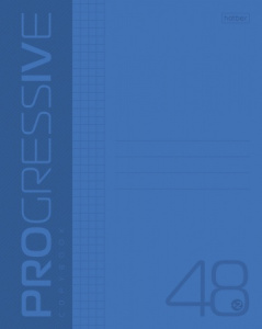 Тетрадь А5 48л клетка Пластиковая обложка PROGRESSIVE  Синяя