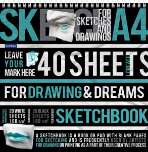 Скетчбук 240х240мм 40л Рисуй и мечтай (20л. белый 100г+ 20л.черный 160г) 