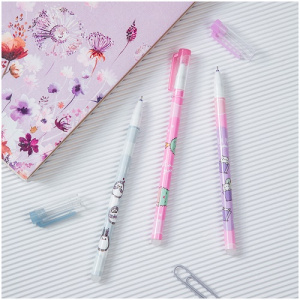 Ручка гелевая стираемая 0,5 мм синие чернила MESHU Meow Friends