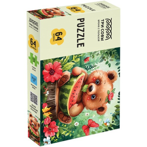 Пазл 64 эл ТРИ СОВЫ Медвежонок с лакомством