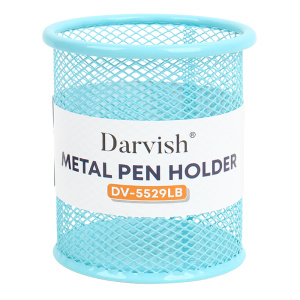 Стакан металлический для канцелярских принадлежностей голубой